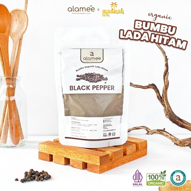 

ALAMEE Blackpepper Powder Lada Hitam Bubuk Black Pepper Bumbu Dapur Instan 50g madinah