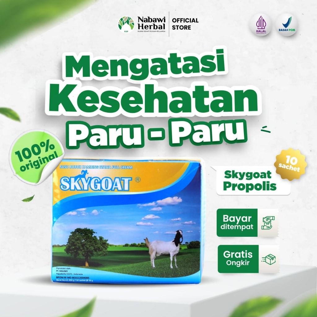 

SKYGOAT - Susu Kambing Etawa Bubuk SKY GOAT Vanilla Propolis Rasa Madu 1 Box Isi 8 Sachet