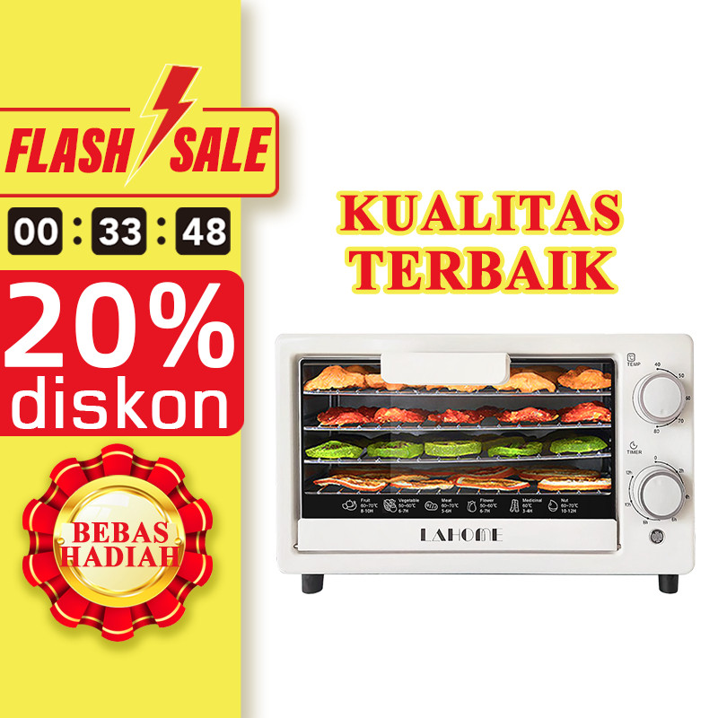 

LAHOME Mesin Dehidrator Makanan 10 L Kontrol Suhu Pengatur Waktu yang Dapat Disetel 5 Baki yang Dapat Ditumpuk LAHOME Food Dehydrator Machine Fruit Dryer School Experiment Vegetables Herb Meat Household Pet