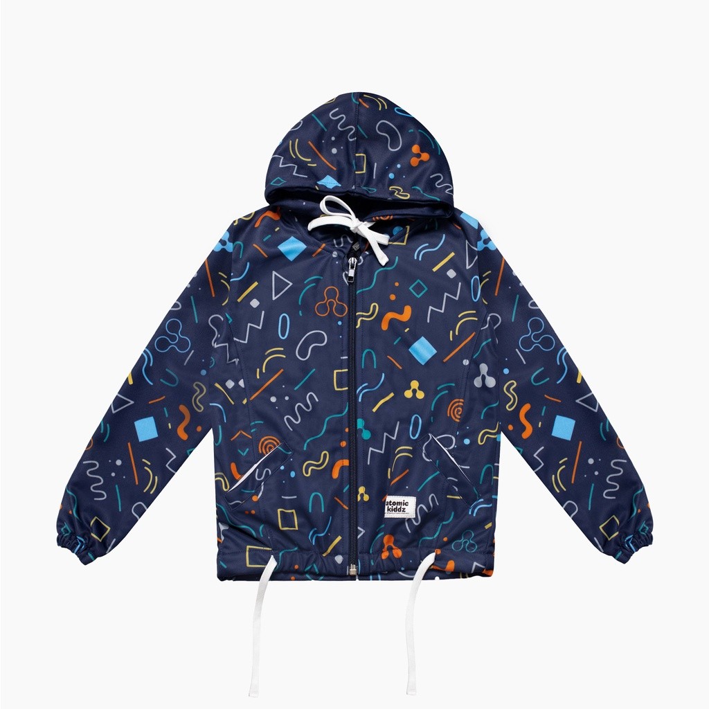 Atomic Kiddz Jaket Sublim Anak 1-12 Tahun  - Linoz Navy Puring & Non Puring/Terbaru