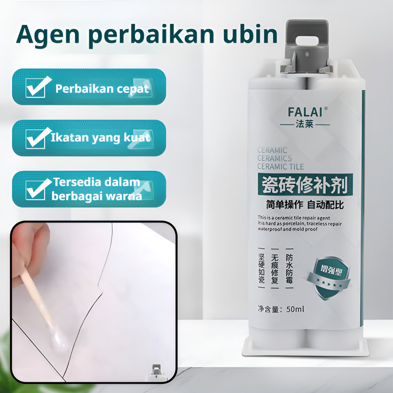 Perbaikan Ubin Tempel Glasir, Lubang, Retak, dan lainnya, dengan Epoksi Glasir dan Perekat untuk Ubi