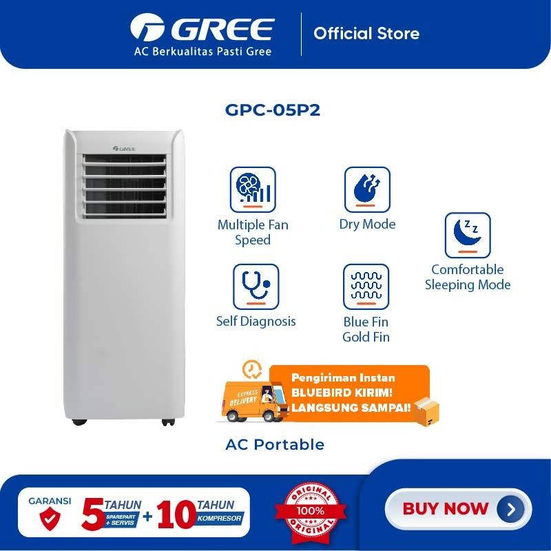 Gree AC Portable 1/2 PK & 1 PK Air Purifier Tanpa Outdoor Untuk Kamar Kos Ruang Tamu GPC-05P2