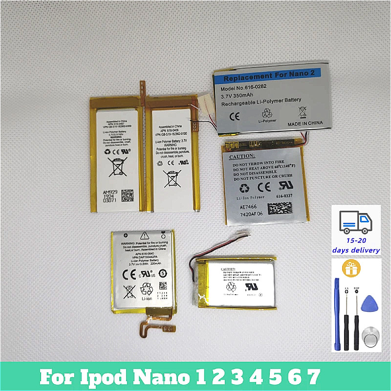 Replacement Battery for iPod Nano 1st,2nd,3rd,4th,5th,6th,7th Gen - Fast   - High Capacity Long Endu