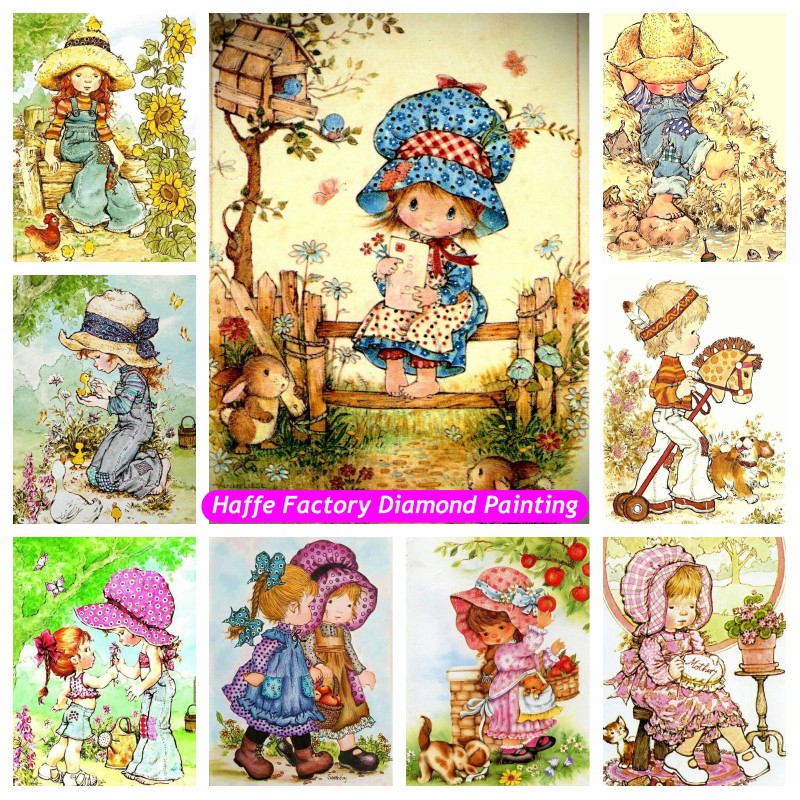 

Sarah Kay Illustration Diamond Painting Kits Cute Little Girl Flower Art Cross Stitch Embroidery Pattern Handwork Home Decor