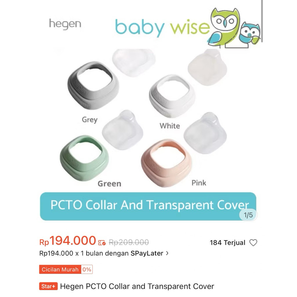[PRELOVED] hegen PCTO collar transparent cover neck botol susu dot bayiCO