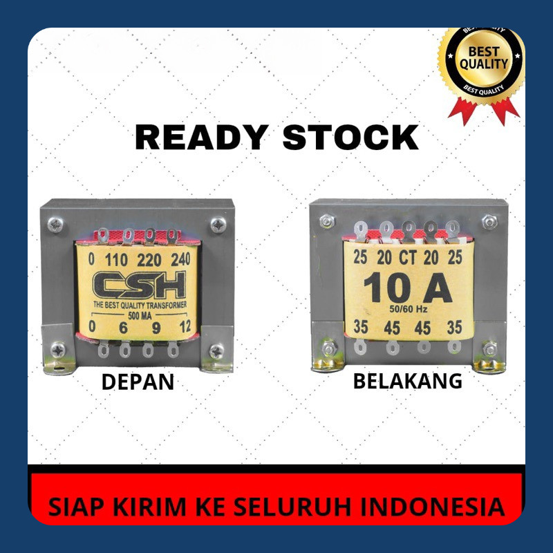 Trafo Kotak CSH Best Quality 100% Tembaga Murni 10A CT 45V (trafo kecil)