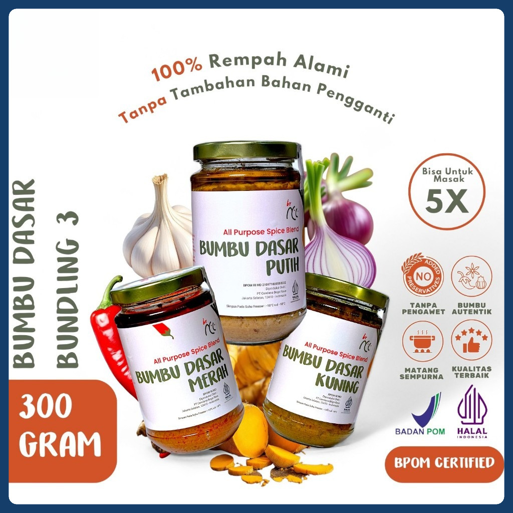 

By NCC Bundling Bumbu Dasar Merah Kuning Putih Masak Makanan Cepat Saji Favorit Premium Termurah