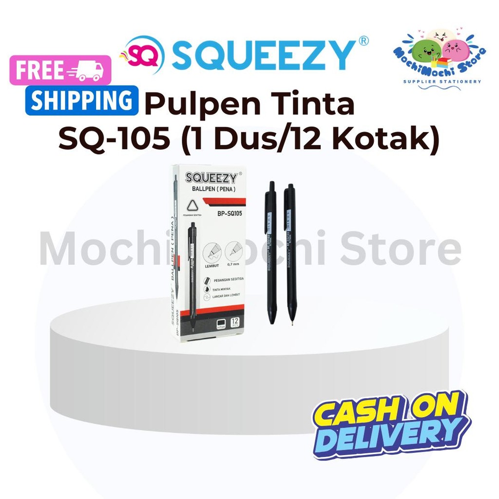 

PER DUS/12 KOTAK/144 PCS Pulpen Gel SQUEEZY BP-SQ105 | Pulpen Gel | Gel Pen | Tip 0.7mm | Pulpen Gel SQUEEZY BPSQ-105 | Bolpen Gel
