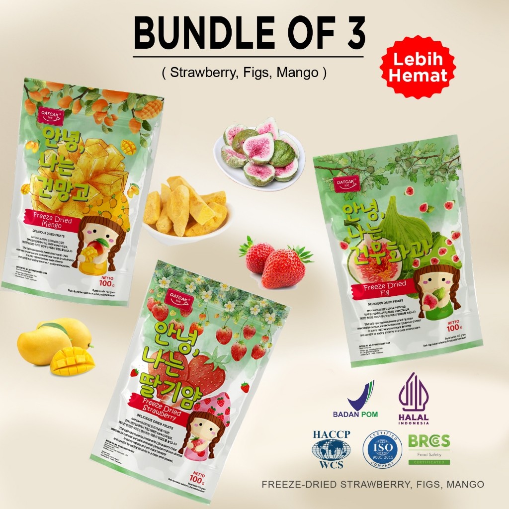 

OATCAK Harga Bundle Freeze Dried Strawberry Tin Mango Buah Kering