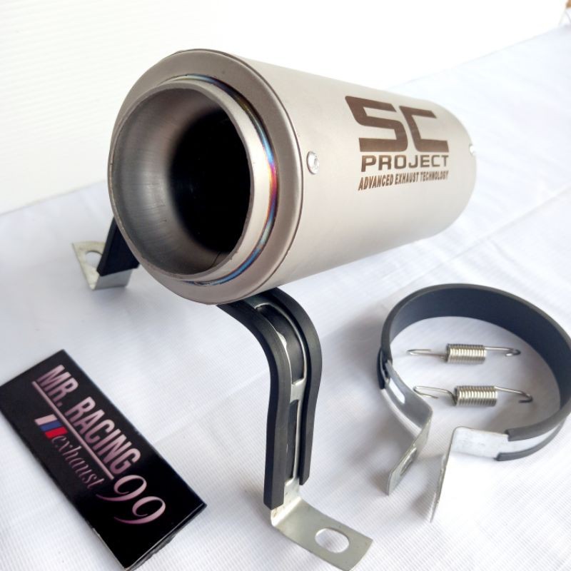 Knalpot Racing SC PROJECT Sandblass Silincer Untuk Ninja250/Cbr250rr/Zx250/R15/Vixion/Byson/Sonic150
