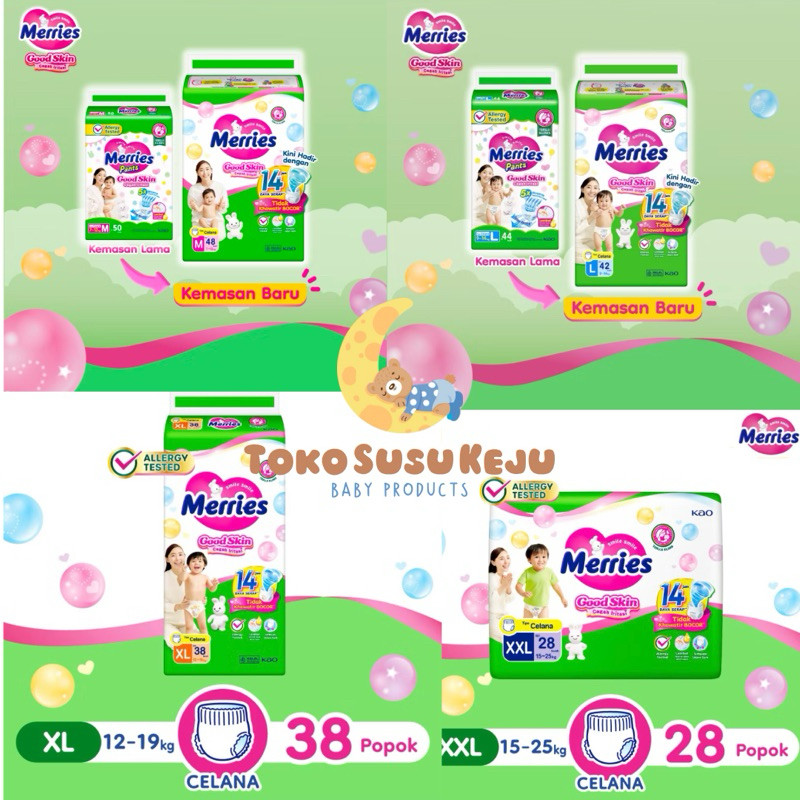 

MERRIES PANTS GOOD SKIN M48, L42, XL38, XXL28 POPOK CELANA