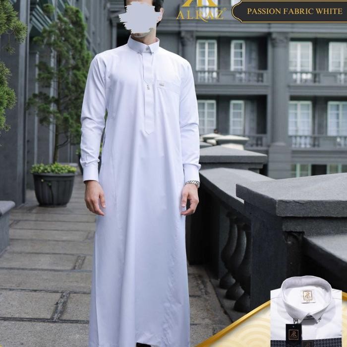 Gamis/ Jubah Pria Katun Premium Semi Woll Lengan Manset Kerah Kemeja + Alraz Jubah Ekslusif desain D