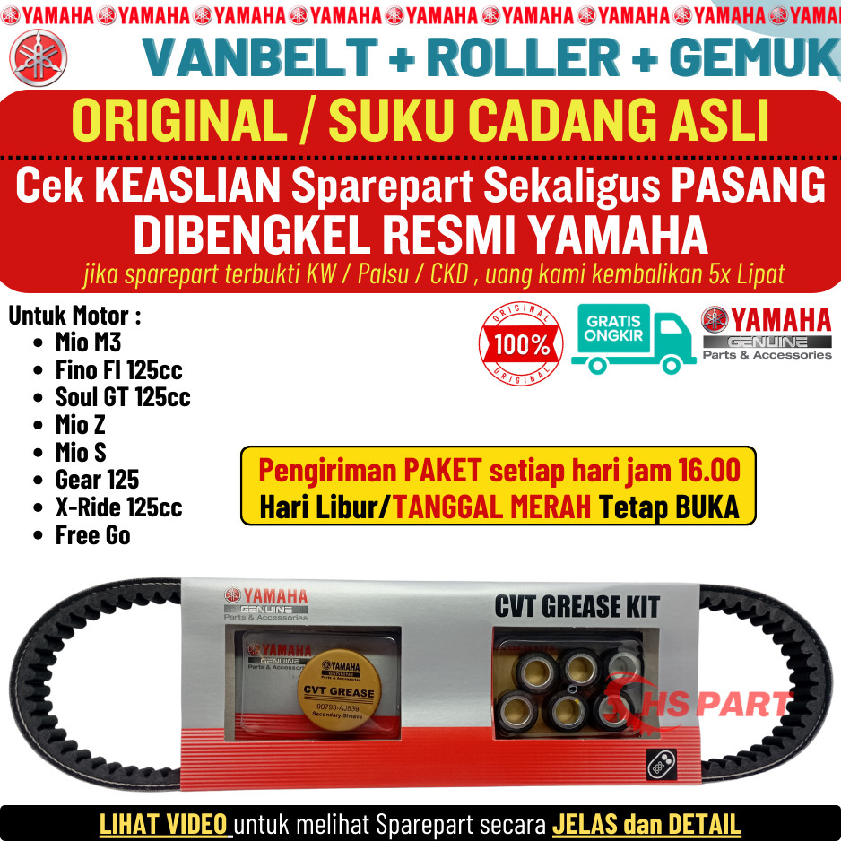V-Belt/Van Belt Mio M3 Original Yamaha Fino 125 Ori Yamaha Mio Soul GT 125 Mio Z S XRide 125 Freego 