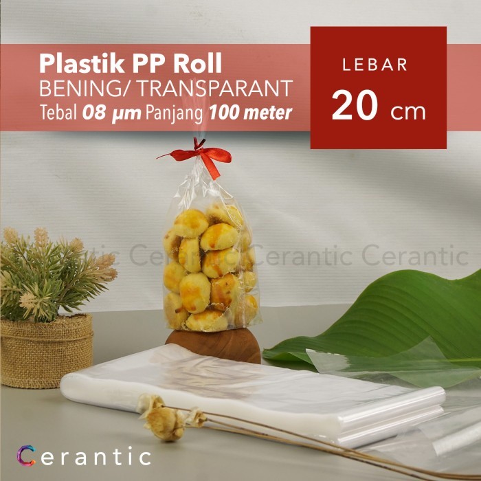Plastik PP ROLL Lebar 20cm Tebal 08 Bening Panjang 100 m