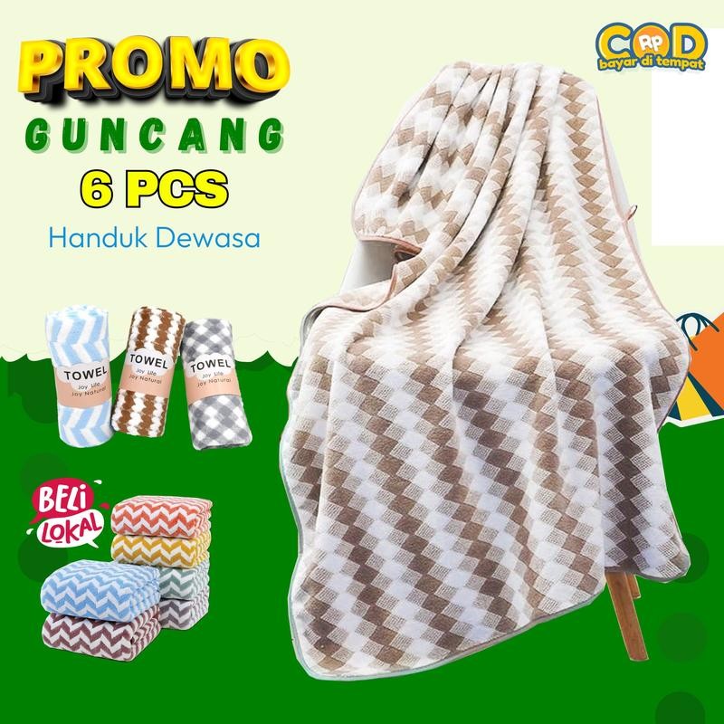 

KUP - COD MURAH HANDUK MANDI ISI 6 PCS - UKURAN DEWASA 70 x 140 CM Microfiber handuk mandi