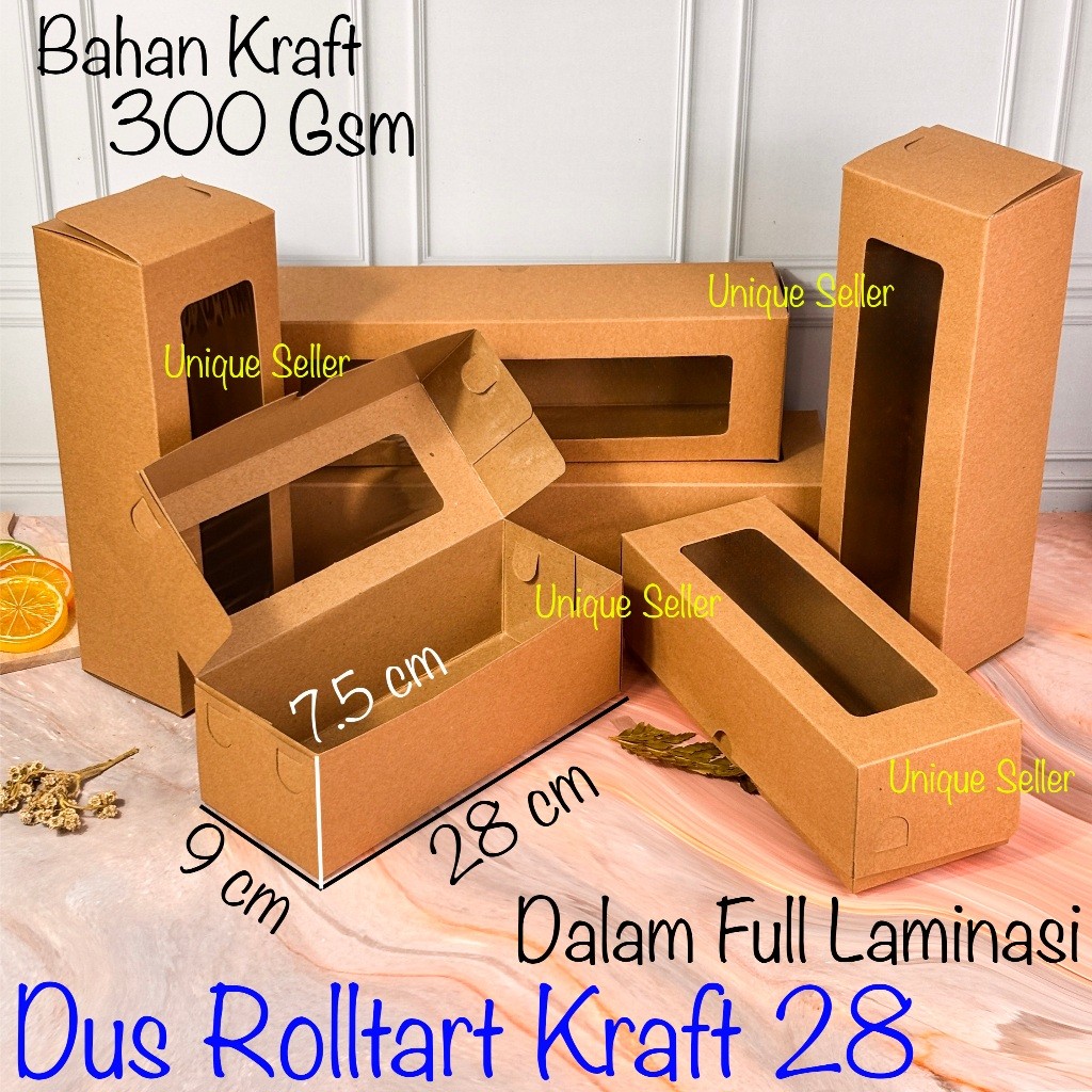 

Dus Box Kotak Roll Tart 28x9x7.5 KRAFT Jendela FULL Laminasi 300 Gram / Dus Box Kotak Roll Cake 28x9 x 7.5 KRAFT 300 Gsm / Dus Box Kotak Rol Cake Kraft 28 x 9 x 7.5 / Dus Box Kotak Rolltart Brownies Rollcake Roltart Rolcake 28 x 9 x 7