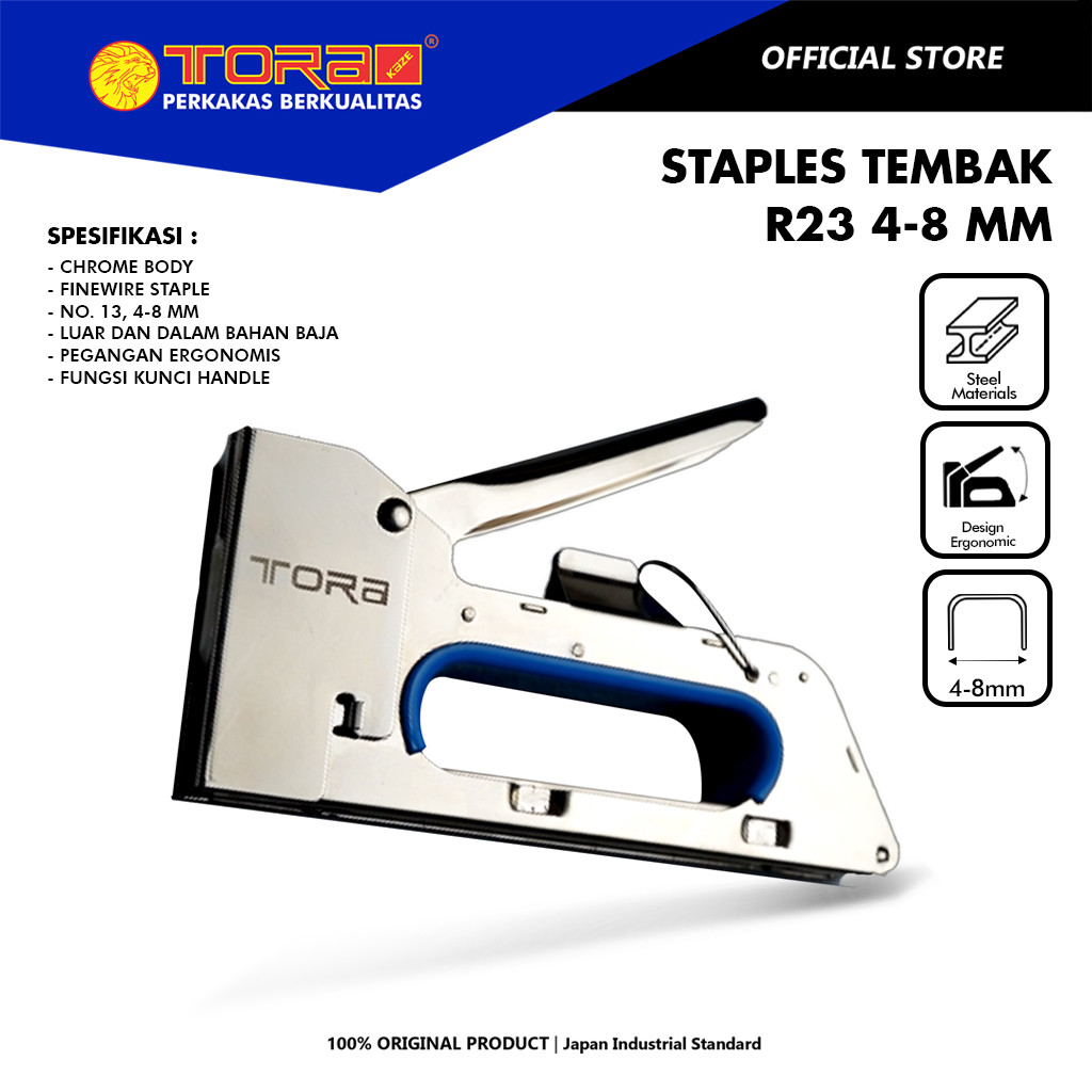 

TORA Staples Tembak 4 - 8 MM - Staple Gun R23 - Tacker Staples - Stepler Hekter jok kulit kardus