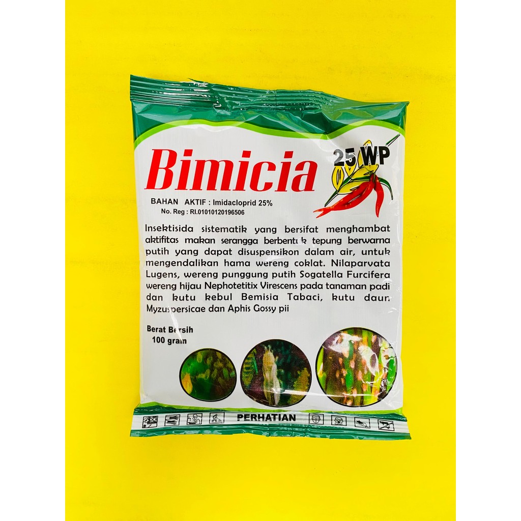 Insektisida sistemik mengendalikan hama wereng thrips BIMICIA 25WP isi 100gr