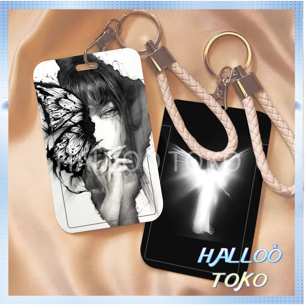 

【Diskon Lebaran】ID CARD HOLDER MOTIF KAWAII TEMPAT KARTU PHOTOCARD PHOTO CARD Pelindung + Tali,Karakter Wanita Anime Keren Hitam Putih