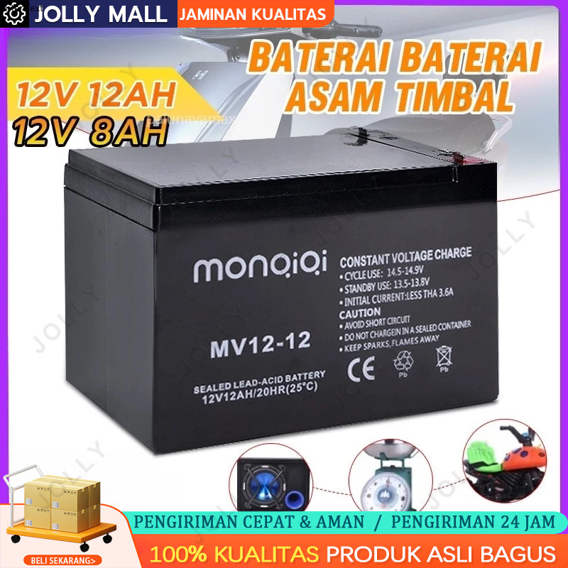 Aki 12V 8AH 12v 12ah Kering Genset Aki UPS SMT Baterai UPS Batere Emergency Aki Kering Ups Aki