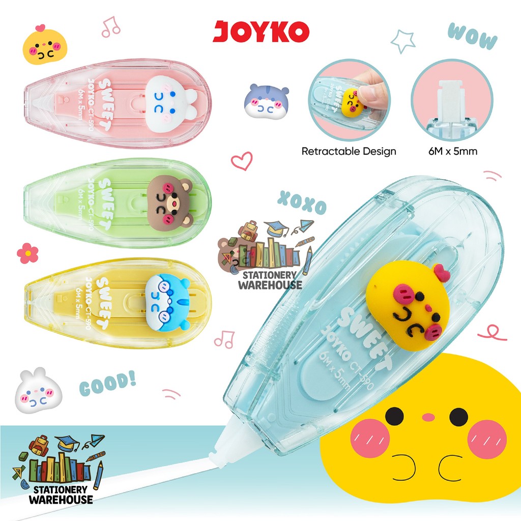 

Pita Koreksi Correction Tape Joyko CT-590 Sweet Tip Ex Kertas