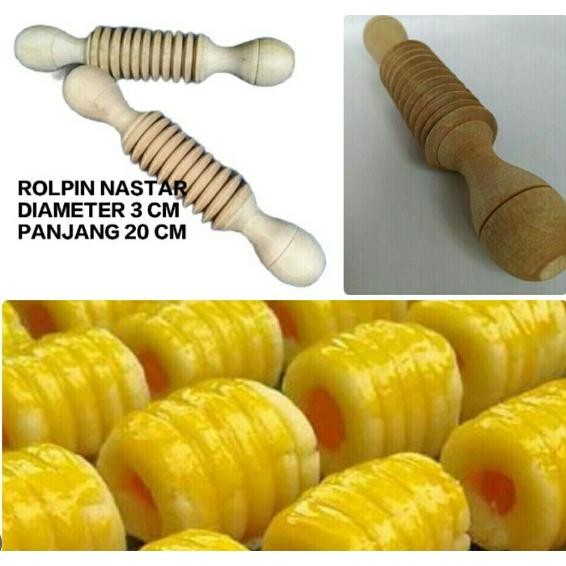 Rolling Pin Penggiling Adonan Cetakan Kue Nastar  Rol Kayu Penggilas - Roll Nastar