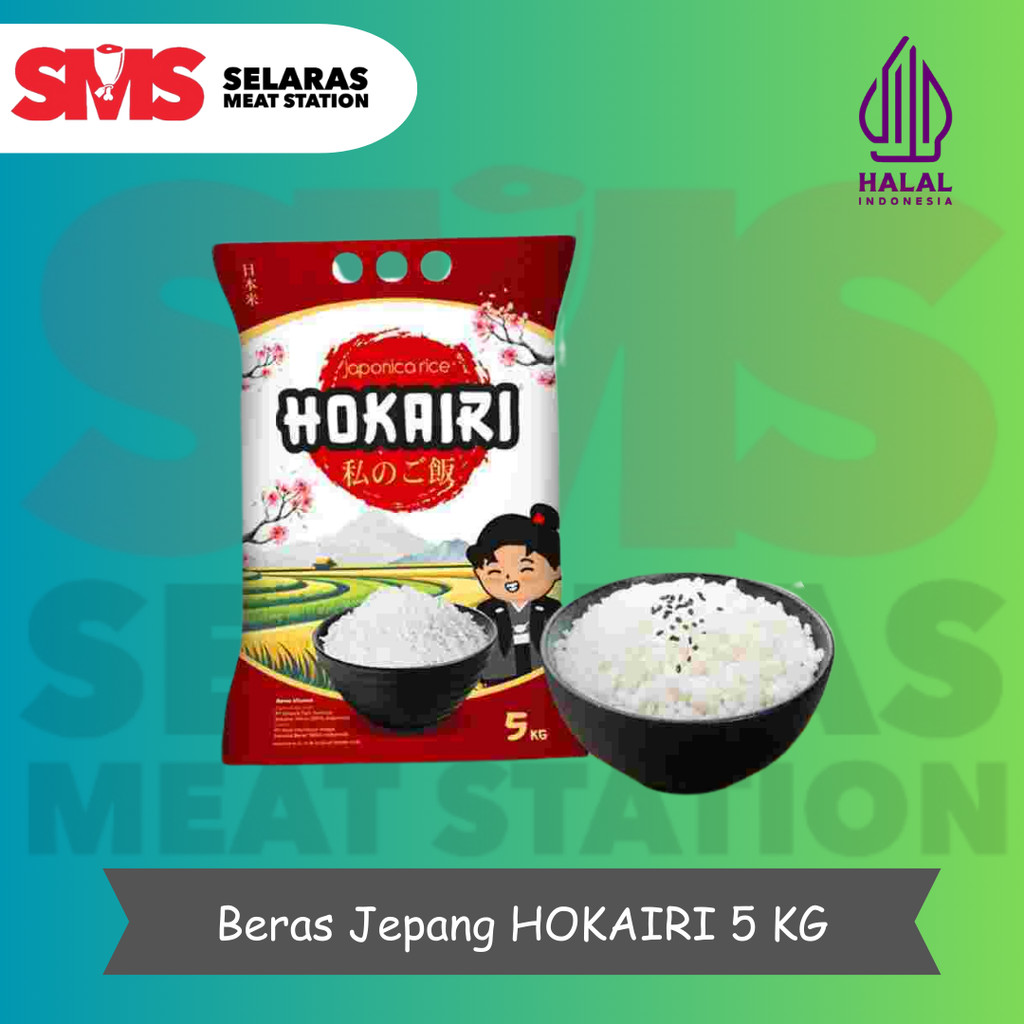 

Beras Jepang Hokairi Topi Koki - Japonica Rice Hokairi 5kg - Selarasmeatshop
