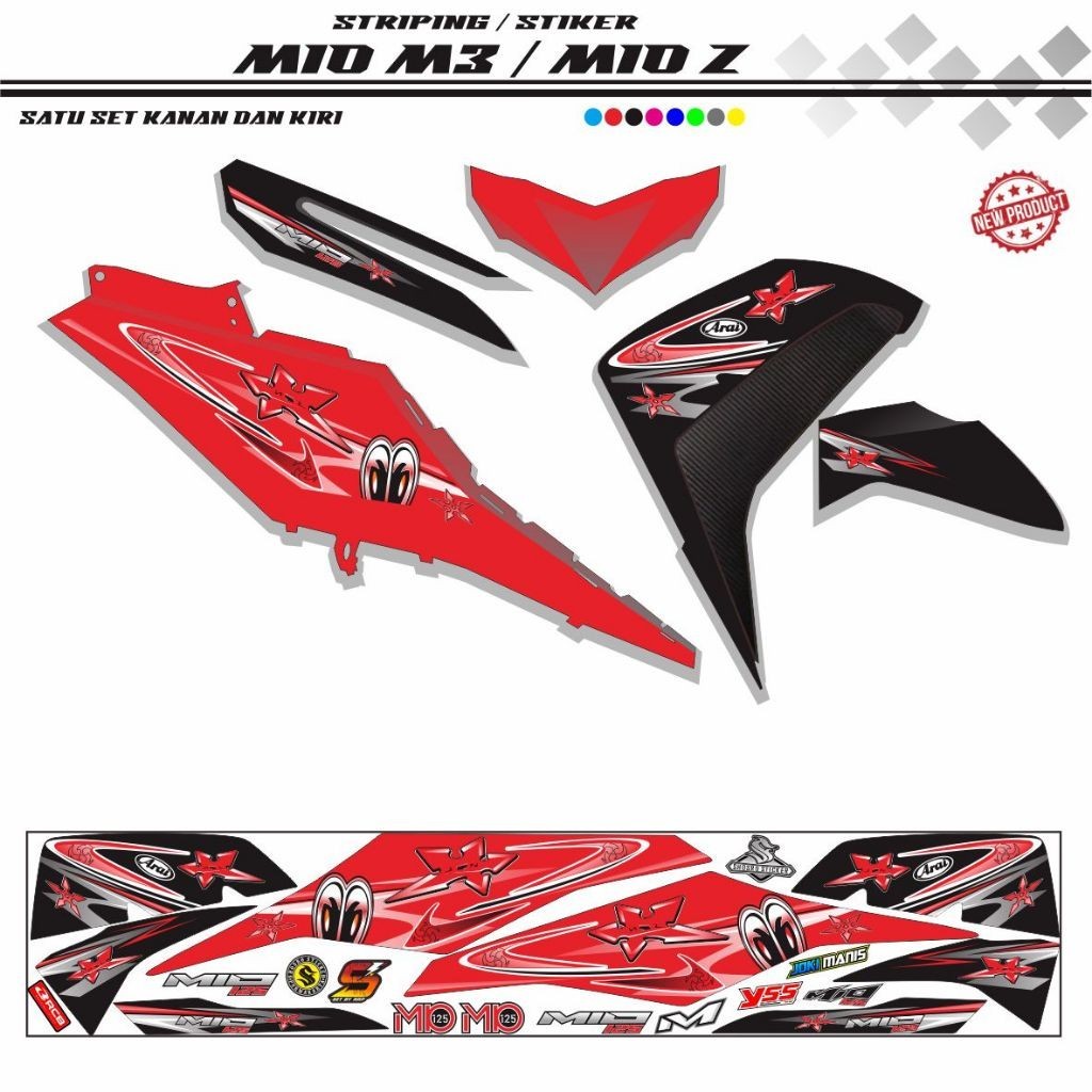 STIKER KEREN STRIPING KEREN STRIPING MIO M3 / STIKER MIO Z POLET MOTIF STIKER STRIPING MIO M3 VARIAS