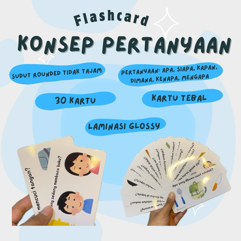 [READY STOCK] Flash card konsep pertanyaan| kartu terapi wicara| Kartu konsep pertanyaan| kartu eduk