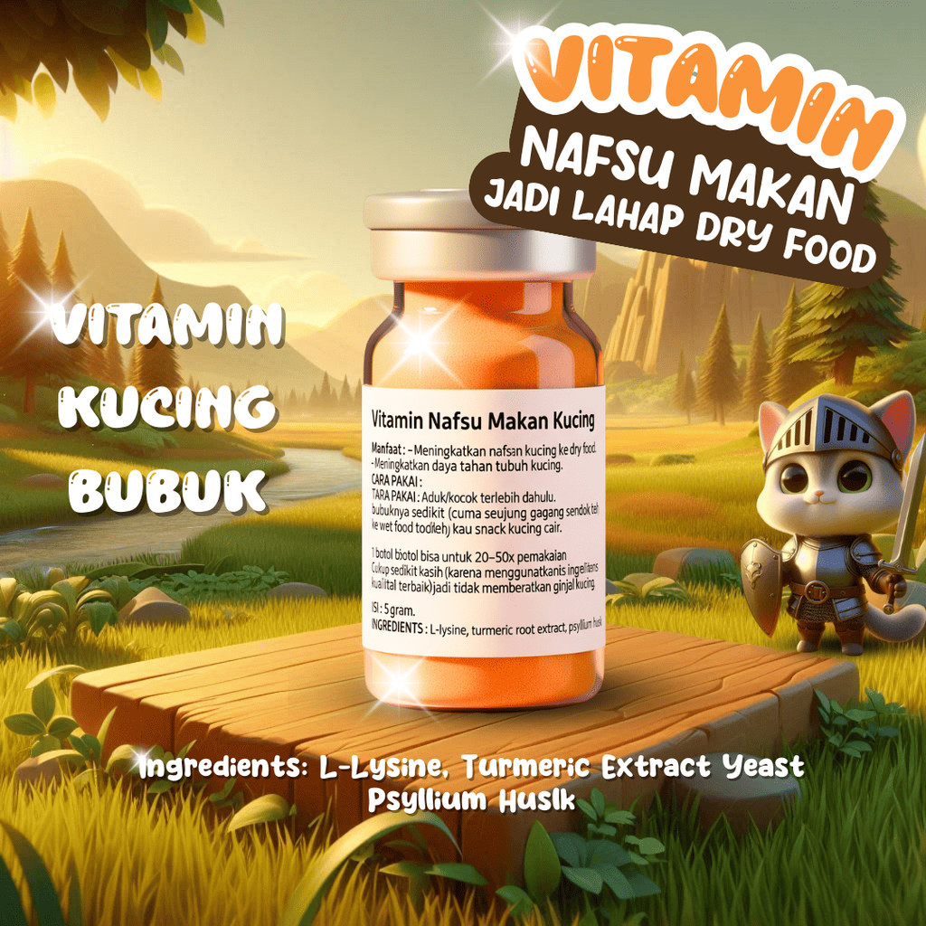 VITAMIN BUBUK PENAMBAH NAFSU MAKAN KUCING VITAMIN KUCING VITAMIN BULU KUCING RONTOK NAFSU MAKAN KUCI