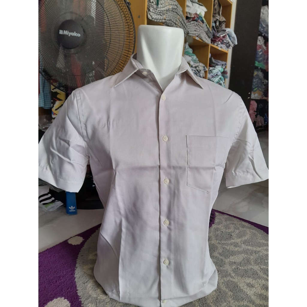 Kemeja Pria Lengan Pendek Calvin Klein Premium Original - Katun - Polos