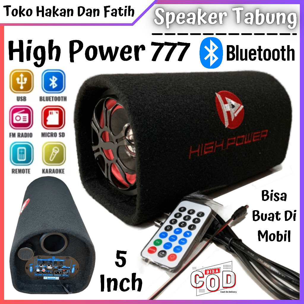 serba cod Speaker Aktif High Power 777 Bluetooth Radio | Speaker Tabung Bluetooth 5 Inch Bisa Di Sam