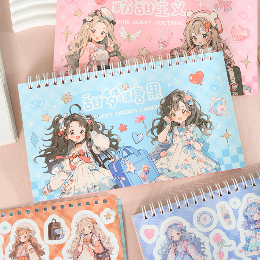 

24 sheets Kawaii Cartoon Girl Change one's outfit Stickers aesthetic Decorative Adhesive Diy Sticker book Junk Journal Supplies