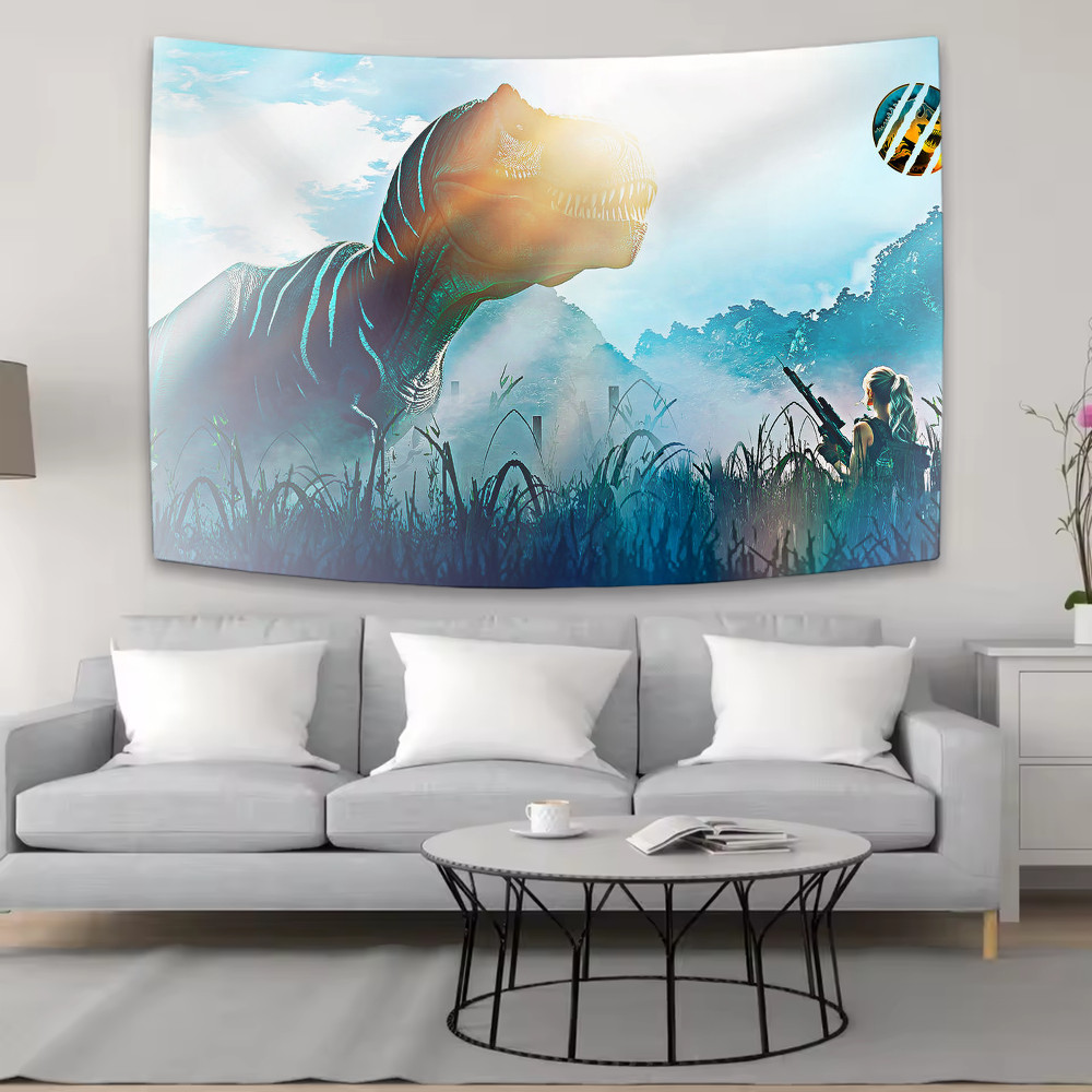 

Movie Cool J-Jurassic World Rebirth Tapestry Background Hanging Cloth Bedroom Tapestry Room Decor Aesthetic Tapestry Wall Party