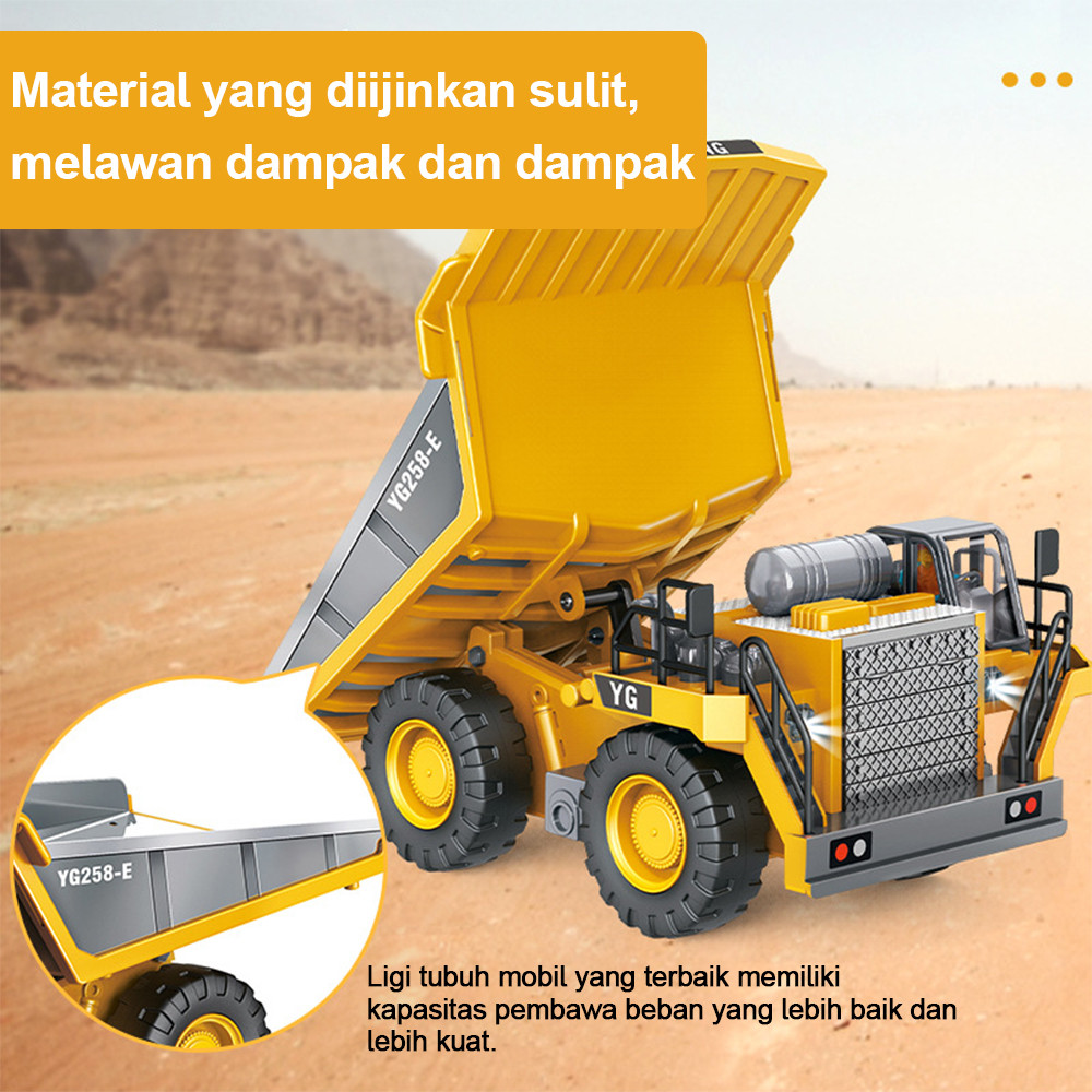 RC DUMP TRUCK - Mainan Remote Control Dump Truck RC dump truck Alloy 2.4Ghz RC Dump Trucks Metal