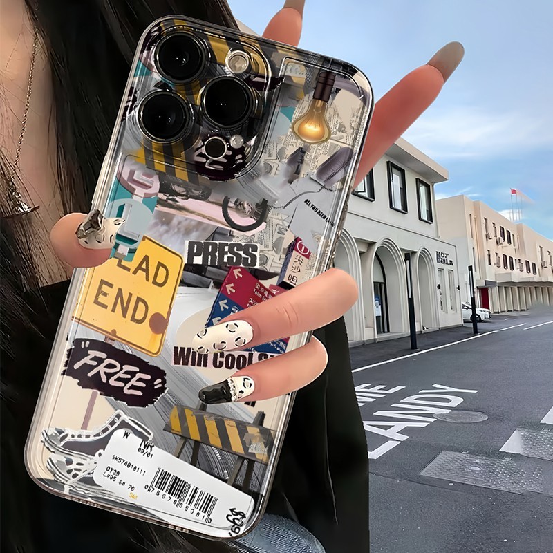 Untuk Case iPhone 11 12 13 PRO MAX 15 14 13 X XS XR 7 8 Plus casing hp Cartoon Cover aesthetic silik