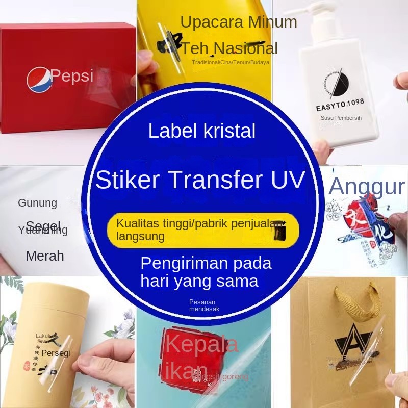 

Stiker Transfer UV Label Kristal Stiker Kristal Hot Stamping Logo Kustom Film Robek Tinggalkan Kata Merek Label Logam Stiker Transfer Dingin