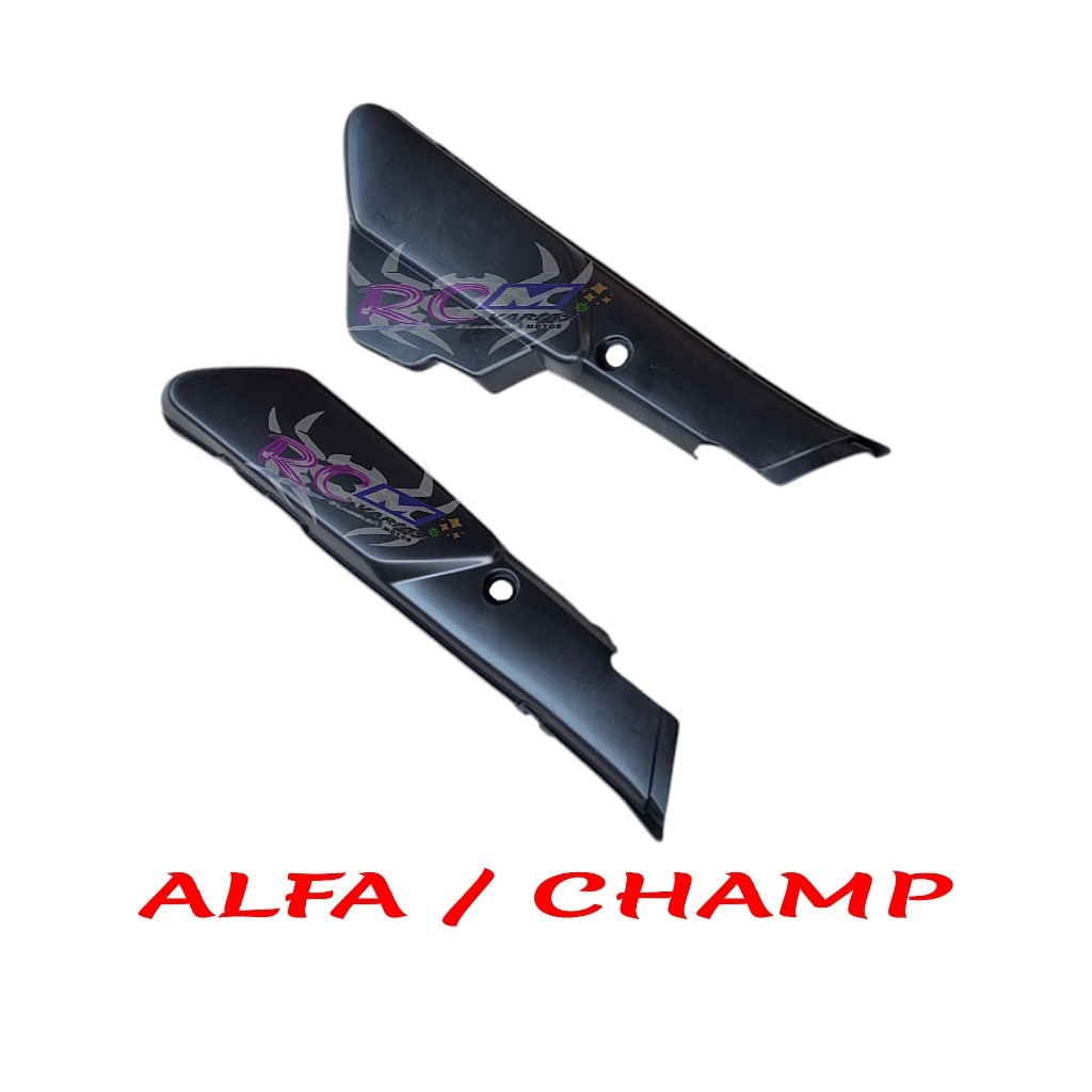 Tutup samping tool box accu aki Yamaha Alfa / Champ cover penutup bodi bok tepong Alfa camp berkuali