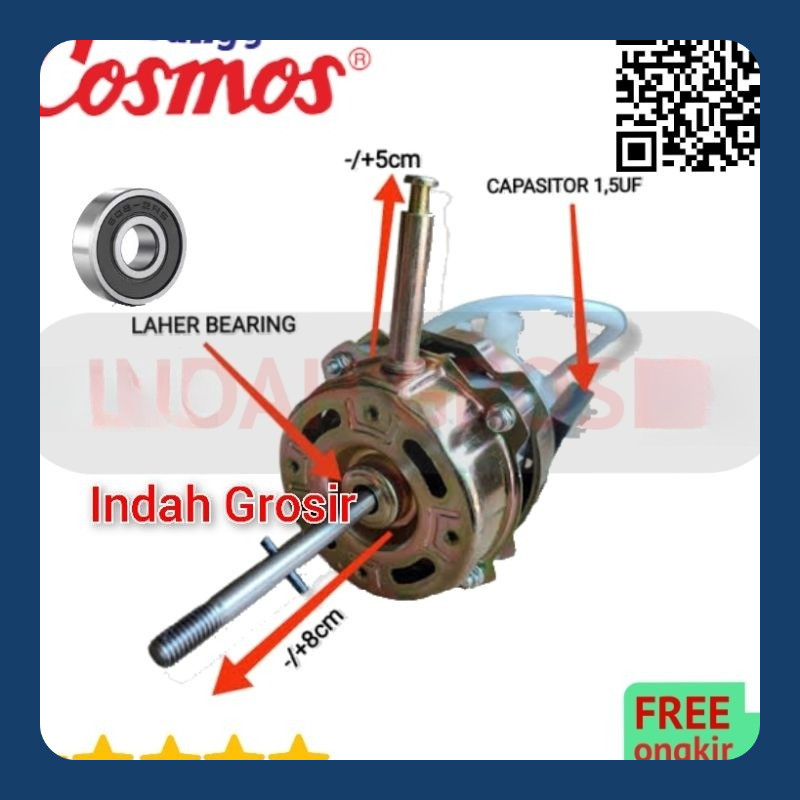 DINAMO mesin kipas angin COSMOS DOUBLE BEARING 16 inch - ORIGINAL