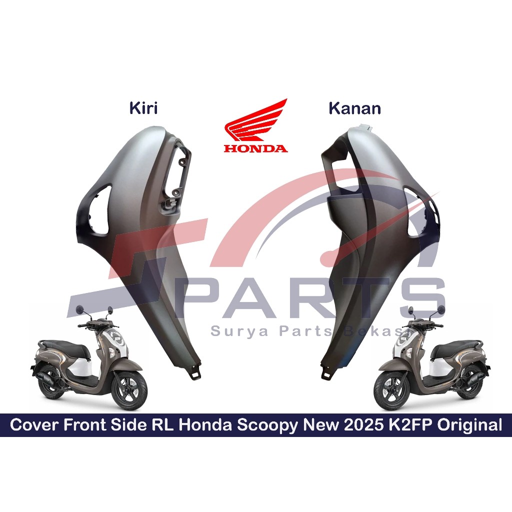 Cover Body Samping Depan Scoopy 2025 Cover Sayap Scoopy New 2025 Kanan Kiri Coklat Doff Original