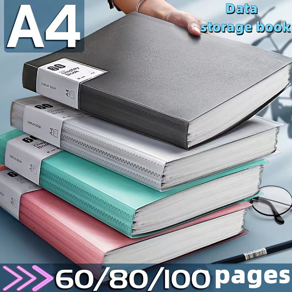 

A4 60 page data book insert folder transparent inner page data storage book