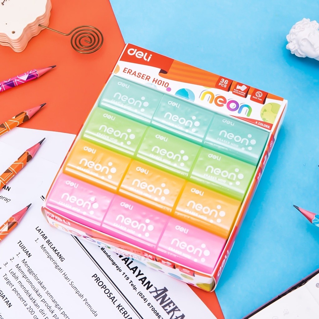 

Penghapus Pensil DELI Warna Neon EH01000
