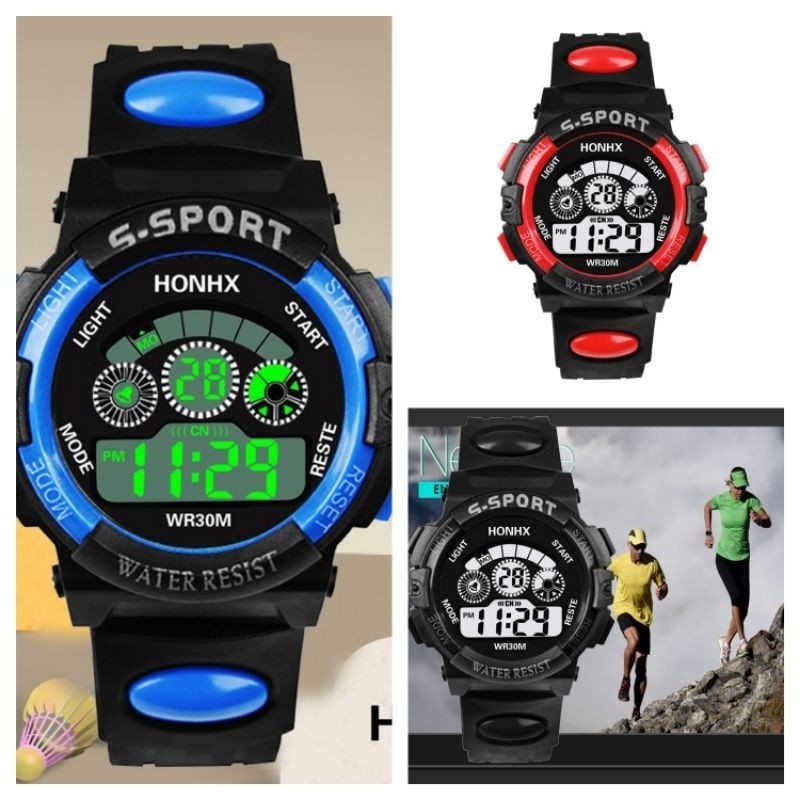 JAM TANGAN SPORT DIGITAL JAM TANGAN RUBBER KARET SPORTY FASHION LED ANAK//PRIA WANITA GrowthMart Gro