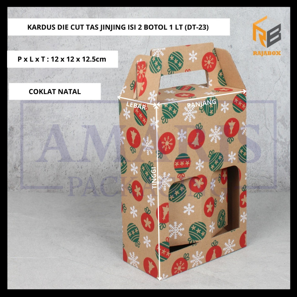 

DT-23 Kardus Die Cut Tas Jinjing Isi 2 Botol 1 Lt Isi 10 Pcs RajaBox