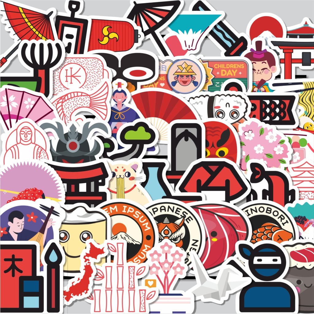 

Stiker Cutting Pack Sticker Element Jepang Stiker Isi 100Pcs Series Aesthetic Lucu Keren Untuk Koper Bahan Vynil