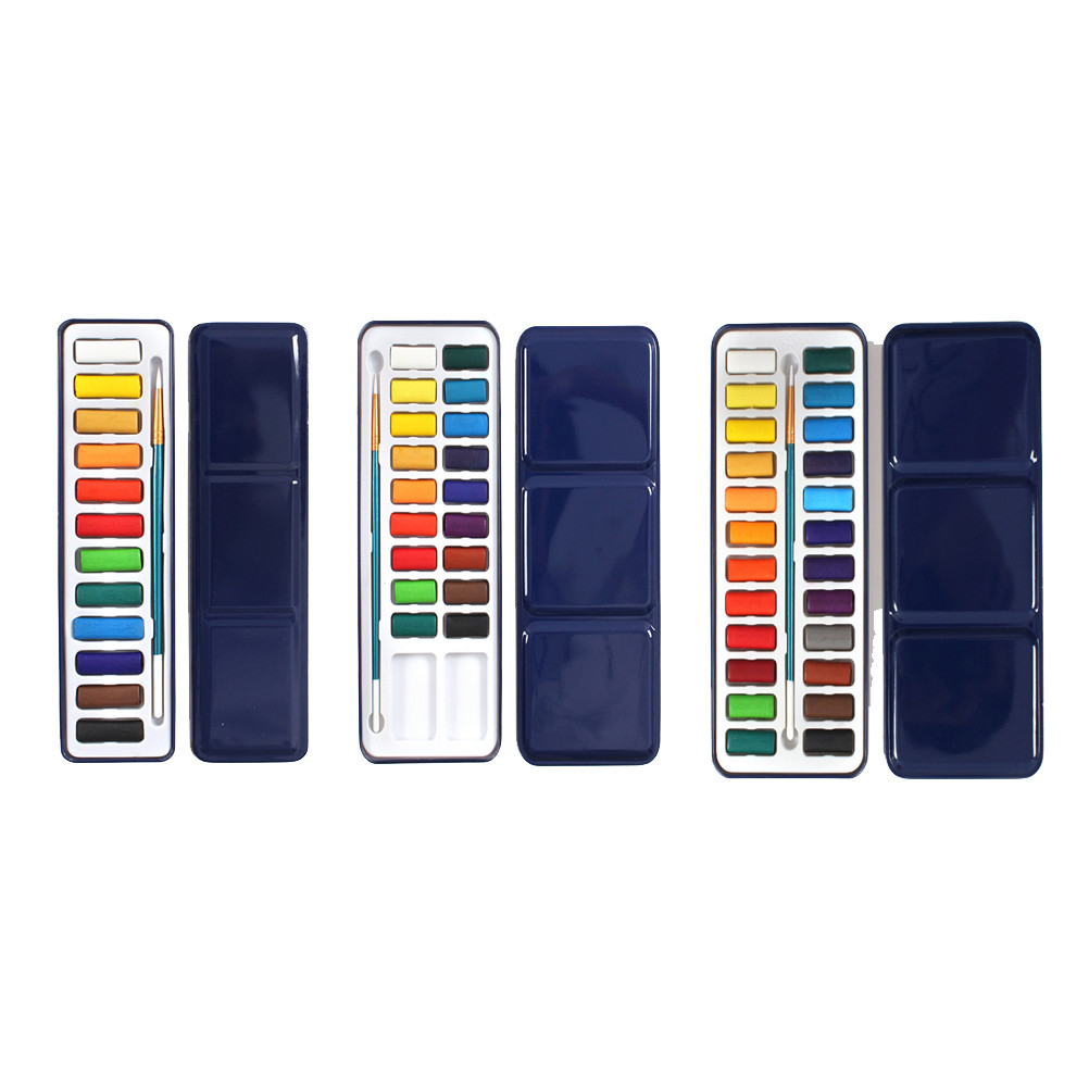 

12 Colors Watercolor Paint Set Metallic Paints Washable Palette Watercolors Kit Pigment