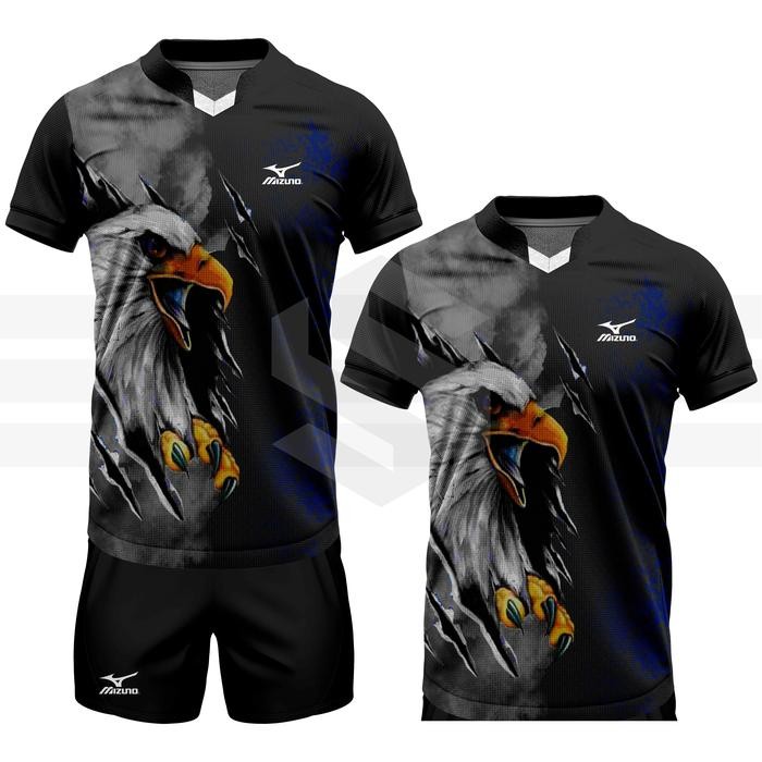 Jersey Voli Baju Volly Jersey Futsal Baju Futsal Kaos Bola Atasan Olahraga Badminton MZN ELANG BIRU 