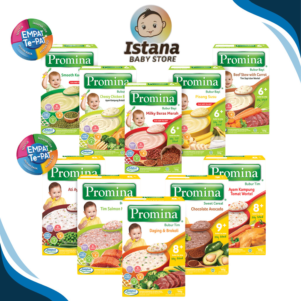Promina Bubur Bayi Tim Sereal Bayi Sachet  Usia 6 8 9 Bulan Mpasi Makanan Bayi Istana Baby