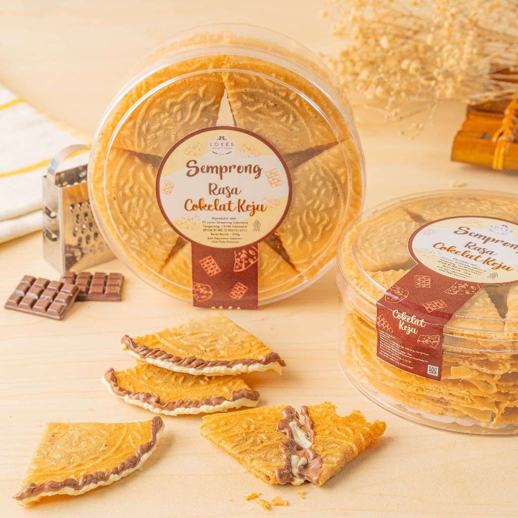 

Kue Kering Cemilan Enak Kue Manis Semprong Premium isi Cokelat Keju - Loves Semprong