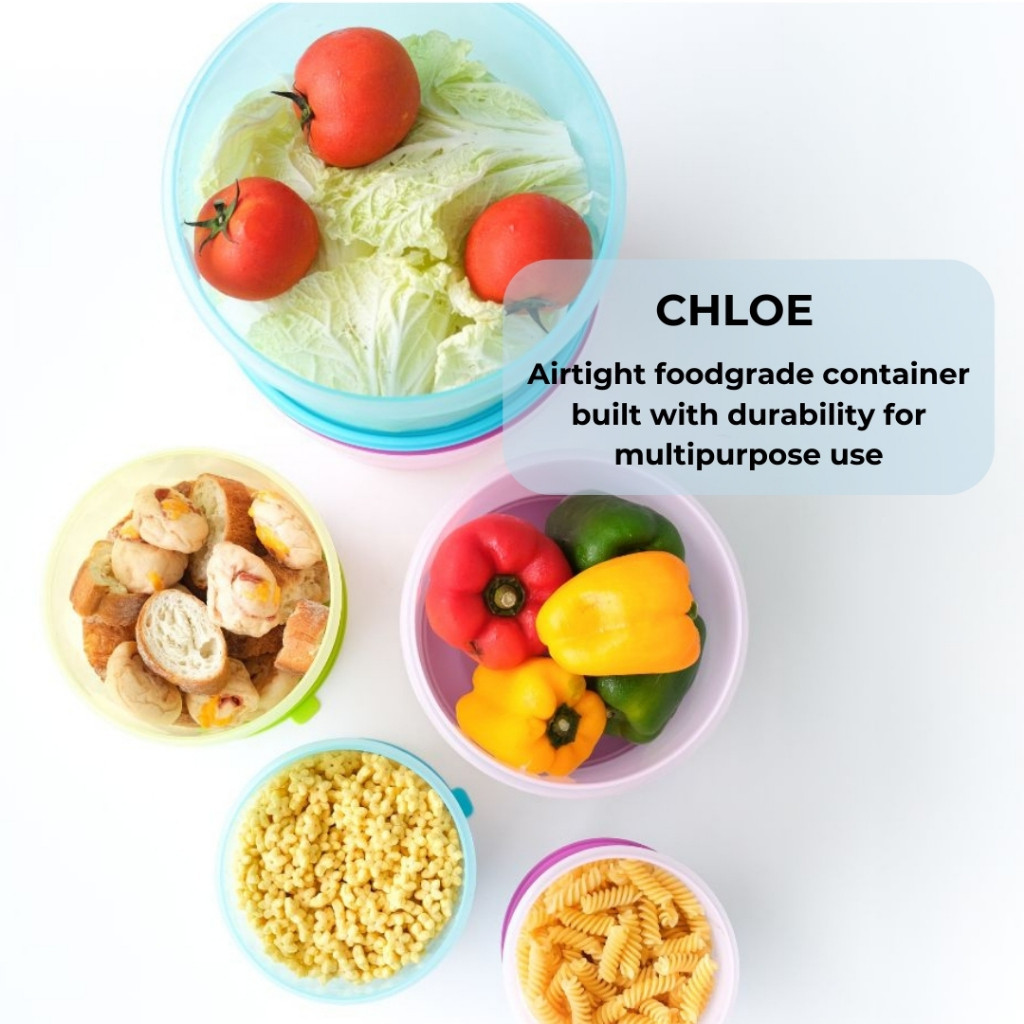 Takaware - Chloe Set 5pcs Wadah Makanan Plastik Food Container - 5000ml